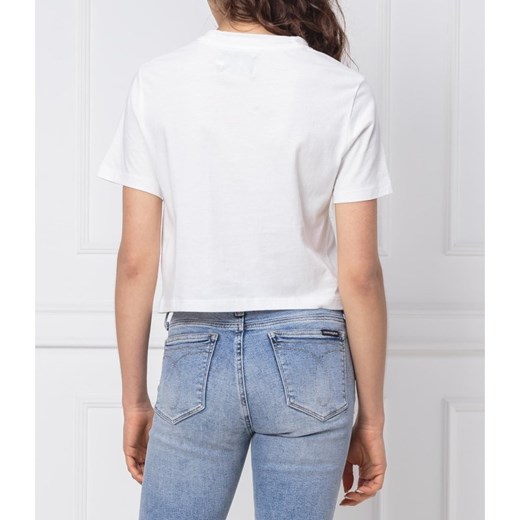 CALVIN KLEIN JEANS T-shirt MONOGRAM CROP POCKET | Regular Fit XS wyprzedaż Gomez Fashion Store