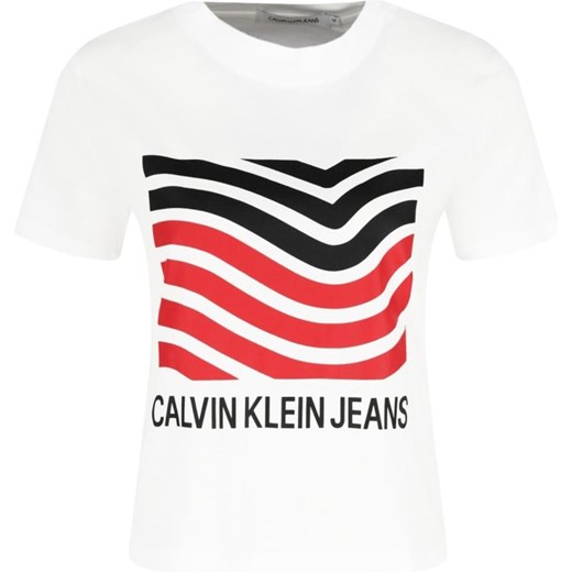 CALVIN KLEIN JEANS T-shirt MODERNIST WAVE | Cropped Fit M okazja Gomez Fashion Store
