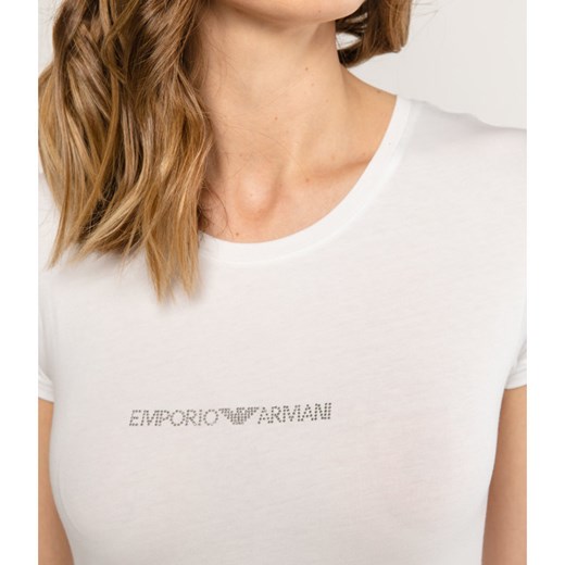 Bluzka damska Emporio Armani z krótkim rękawem z okrągłym dekoltem 