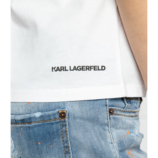 Karl Lagerfeld T-shirt Ikonik Rhinestone | Regular Fit Karl Lagerfeld XS wyprzedaż Gomez Fashion Store