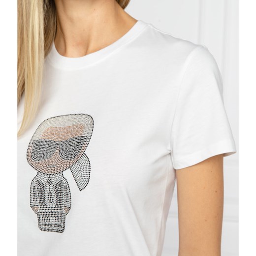 Karl Lagerfeld T-shirt Ikonik Rhinestone | Regular Fit Karl Lagerfeld L okazja Gomez Fashion Store