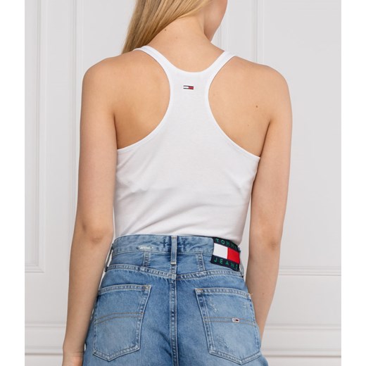 Bluzka damska Tommy Jeans casualowa z napisami z okrągłym dekoltem 