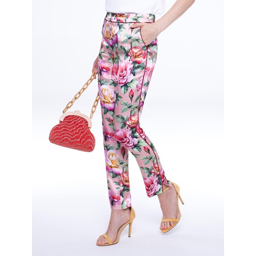 Eleganckie spodnie z motywem kwiatowym L`AF BERGAMO 46 promocja Eye For Fashion