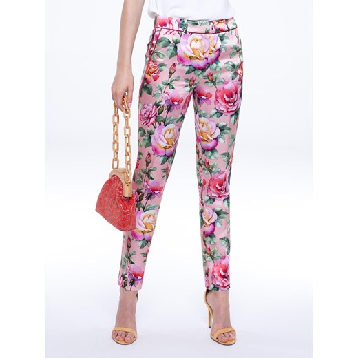Eleganckie spodnie z motywem kwiatowym L`AF BERGAMO 40 promocyjna cena Eye For Fashion