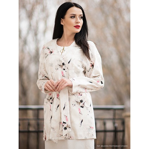 Lekki płaszcz z kwiatowym wzorem Potis & Verso Orsi ze sklepu Eye For Fashion w kategorii Płaszcze damskie - zdjęcie 102401907