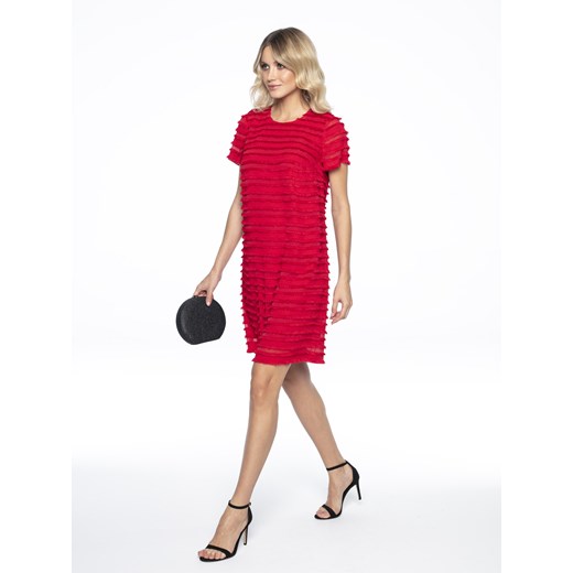 Czerwona sukienka z frędzlami L`AF REBECA 40 Eye For Fashion