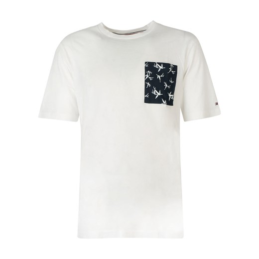 Biały t-shirt męski Tommy Hilfiger z krótkimi rękawami 