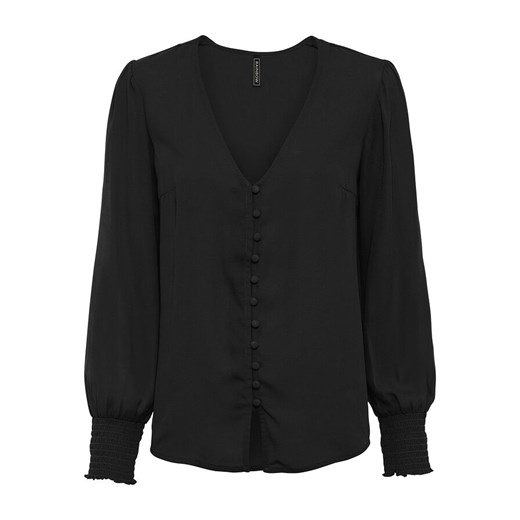 Bluzka damska Bonprix czarna z długimi rękawami jesienna 