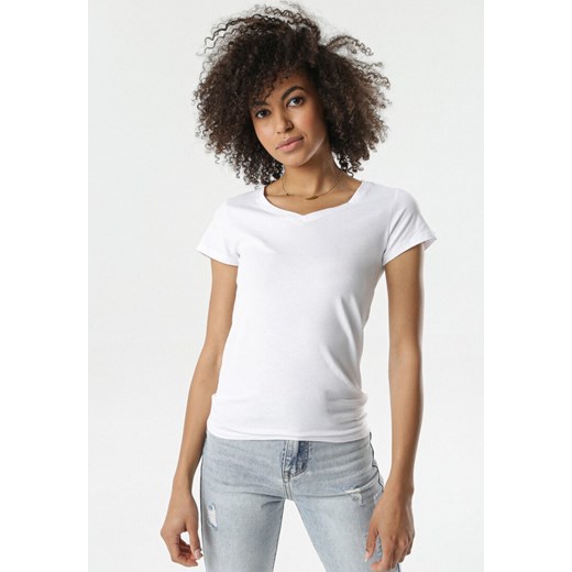 Biały T-shirt Nysalphia ze sklepu Born2be Odzież w kategorii Bluzki damskie - zdjęcie 102516199