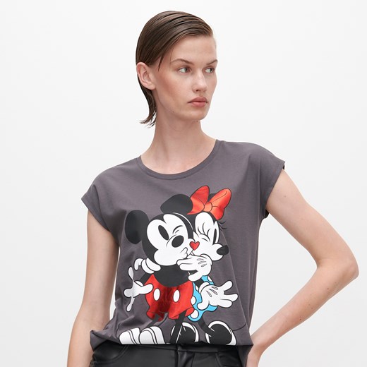 Reserved - T-shirt Mickey Mouse - Szary Reserved M wyprzedaż Reserved