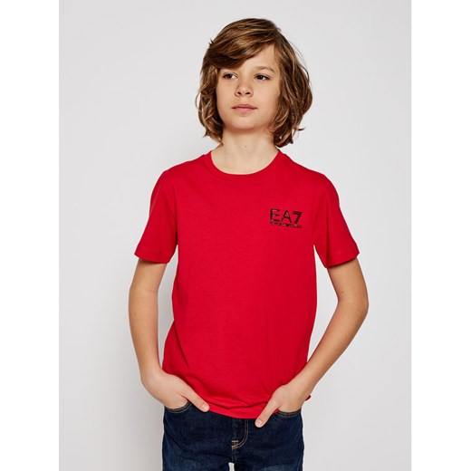 EA7 Emporio Armani T-Shirt 6HBT51 BJ02Z 1451 Czerwony Regular Fit 4Y MODIVO promocyjna cena