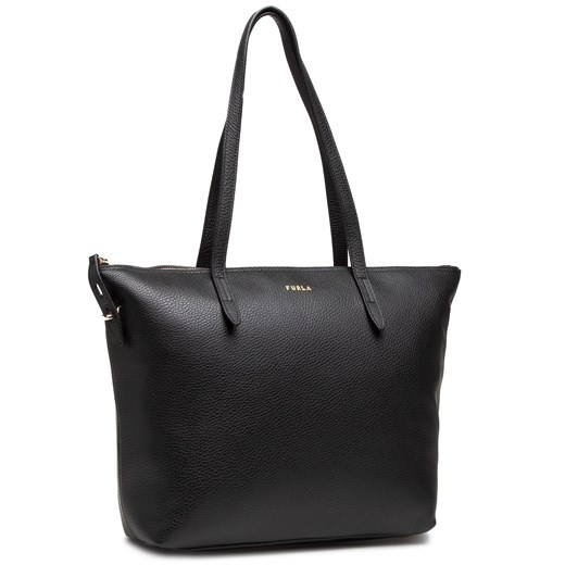 Shopper bag Furla skórzana matowa czarna duża elegancka 
