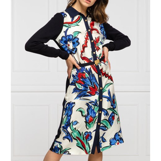 TORY BURCH Jedwabna sukienka | z dodatkiem wełny Tory Burch M wyprzedaż Gomez Fashion Store