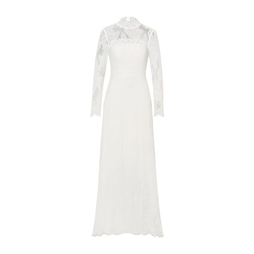 Ivy & Oak sukienka biała na ślub cywilny maxi z długim rękawem koronkowa w serek elegancka 