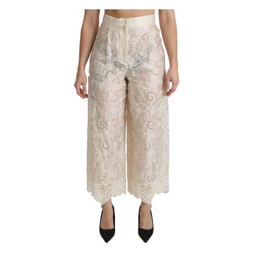 Lace High Waist Palazzo Cropped Pants Dolce & Gabbana L promocja showroom.pl