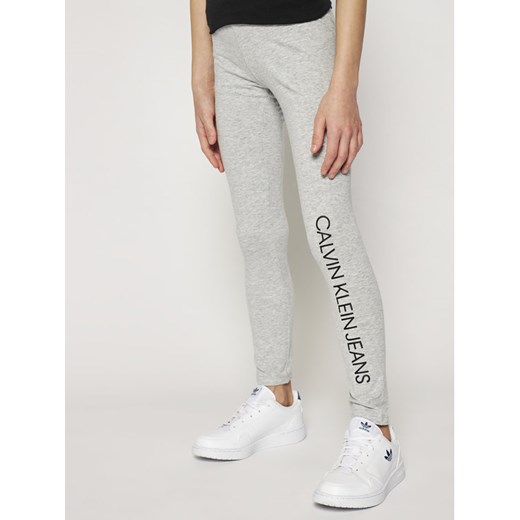 Calvin Klein Jeans Legginsy Institutional IG0IG00559 Szary Slim Fit 4Y promocja MODIVO