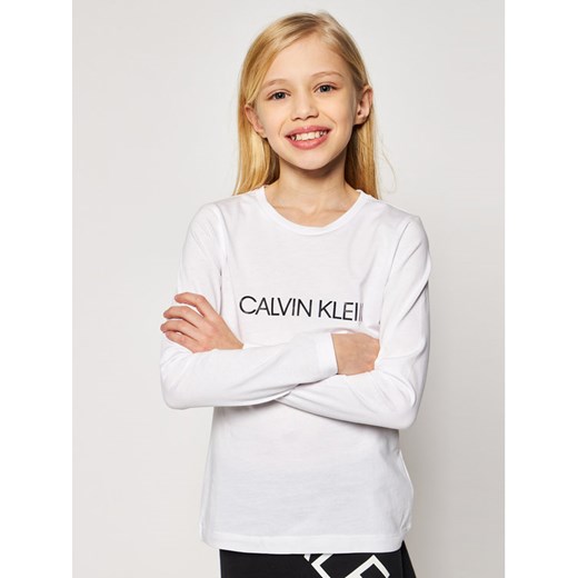 Calvin Klein Jeans Bluzka Institutional Logo IG0IG00627 Biały Regular Fit 14Y MODIVO wyprzedaż