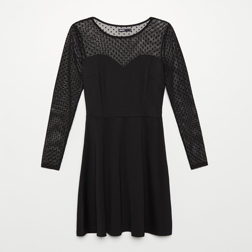 Cropp - Sukienka z łączonych materiałów - Czarny Cropp L promocyjna cena Cropp