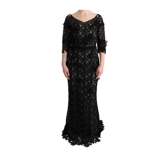 Sukienka czarna Dolce & Gabbana z długim rękawem 