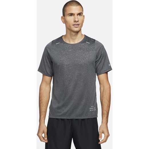 Męska koszulka z krótkim rękawem do biegania Nike Rise 365 Run Division - Czerń Nike S Nike poland