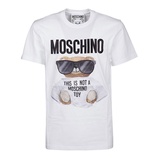 T-shirt męski biały Moschino z krótkim rękawem 