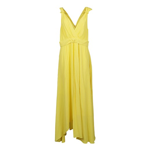 Pinko sukienka z dekoltem w serek żółta maxi 