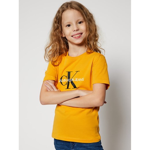 Calvin Klein Jeans T-Shirt Monogram Logo IU0IU00068 Żółty Regular Fit 6Y wyprzedaż MODIVO