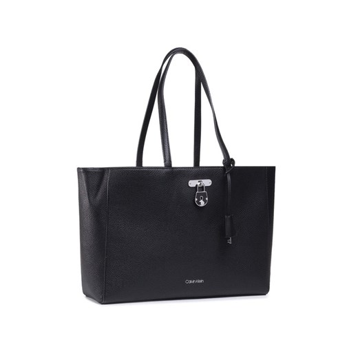 Czarna shopper bag Calvin Klein wakacyjna na ramię 