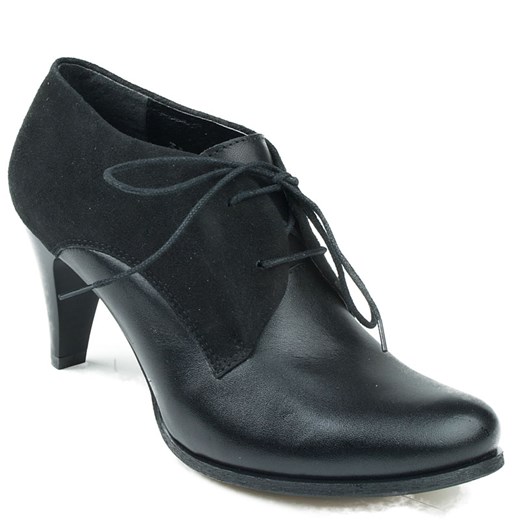 3142-C25 Marco Shoes półbuty wiązane czarne milandi-pl szary na obcasie