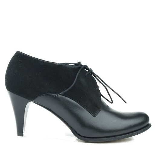 3142-C25 Marco Shoes półbuty wiązane czarne milandi-pl czarny obcisłe