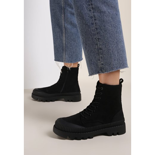 Workery damskie Renee jesienne czarne casualowe