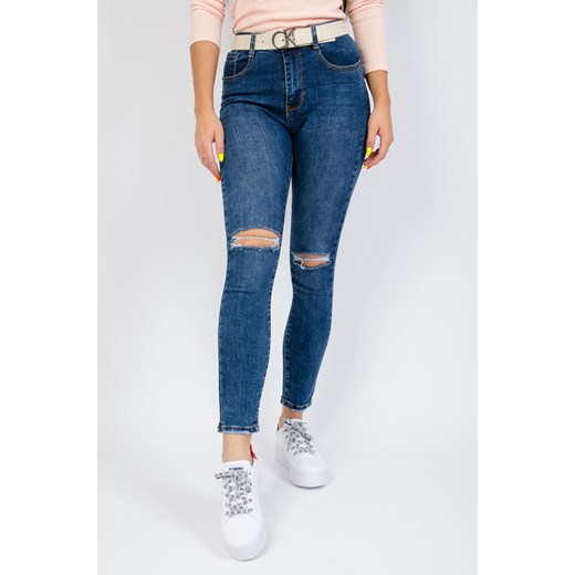 Spodnie jeansowe duże rozmiary (L-4 XL) z szarpaniami na kolanach Olika XXL olika.com.pl