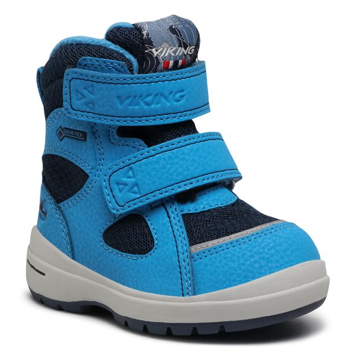 Buty zimowe dziecięce niebieskie Viking gore-tex śniegowce 