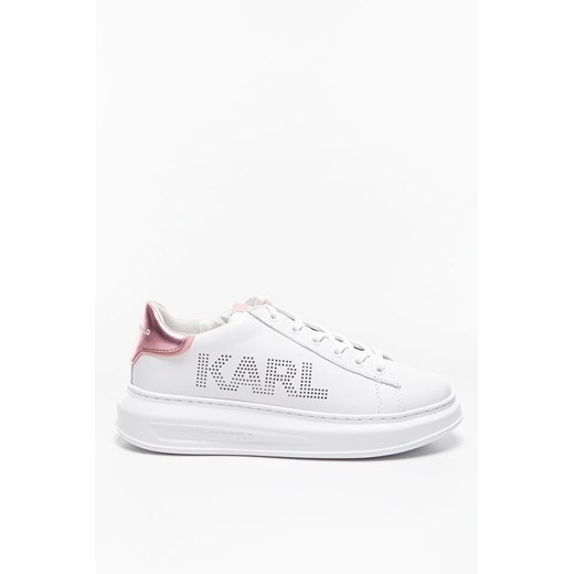 Buty sportowe damskie Karl Lagerfeld białe ze skóry sznurowane 