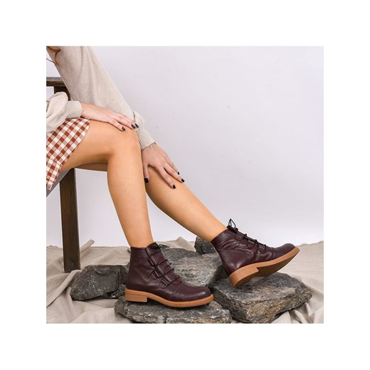 Moosefield botki sznurowane płaskie casual 