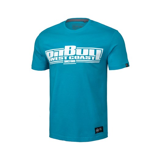 T-shirt męski Pit Bull z bawełny niebieski 
