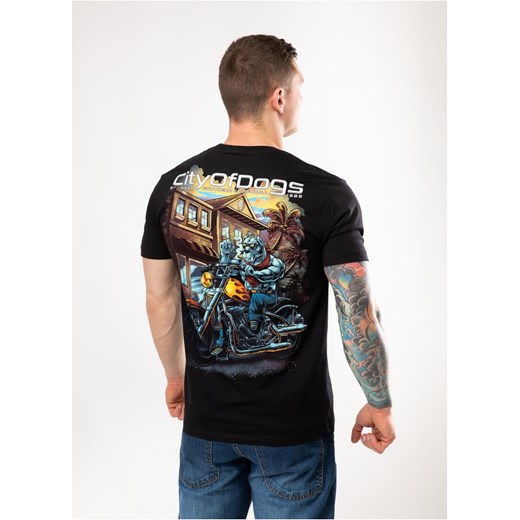 Wielokolorowy t-shirt męski Pit Bull z krótkim rękawem młodzieżowy
