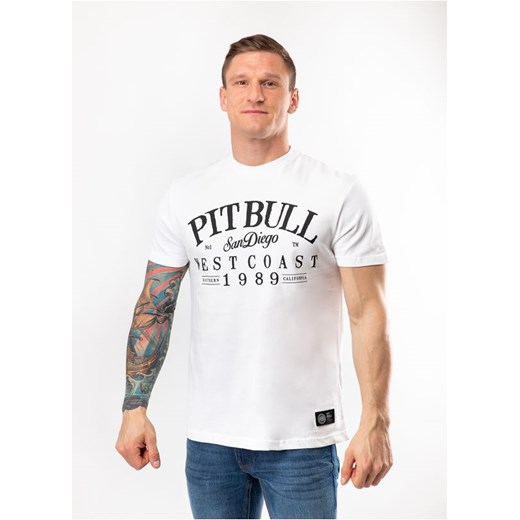 T-shirt męski Pit Bull biały z krótkim rękawem 