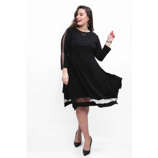 Czarna bawełniana sukienka w dużych rozmiarach na co dzień B07 XL okazyjna cena fasardi.com