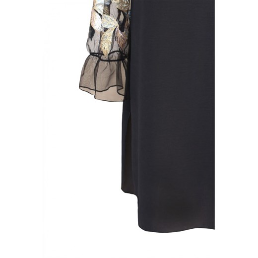 Czarna sukienka hiszpanka z cekinami - wzór w liście - mirella 40/42 Sklep XL-ka