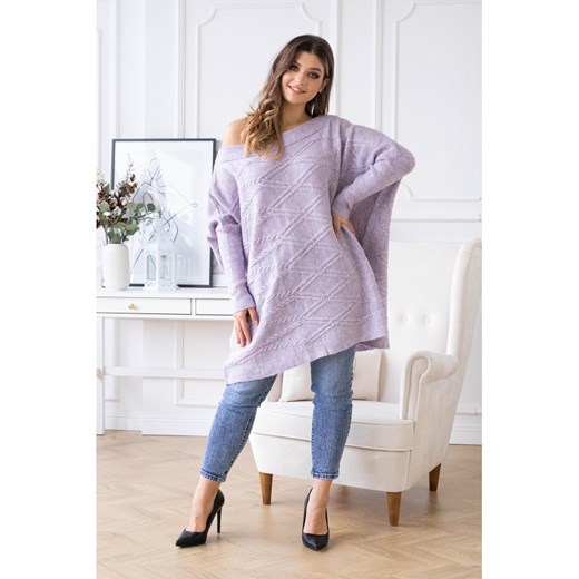Duży fioletowy sweter oversize - paola Sklep XL-ka