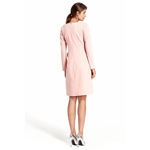 Sukienka z pionową falbaną S103 Pink Nife 36 ajstyle.pl