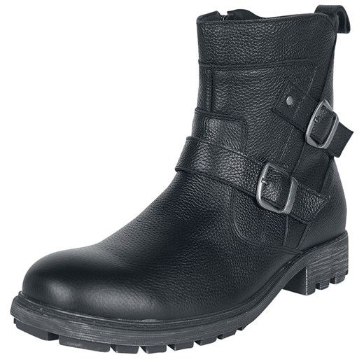 Black Premium by EMP - Black Leather Boots with Buckles - Buty - czarny EU40 EMP