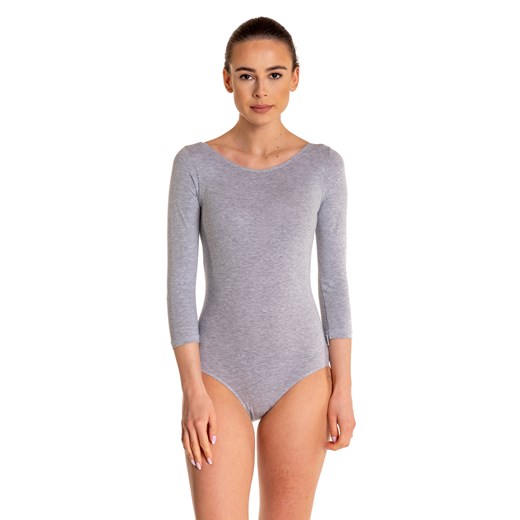 Body treningowe gimnastyczne z rękawem 3/4 B10034 melanż-szary Rennwear XL rennwear.com