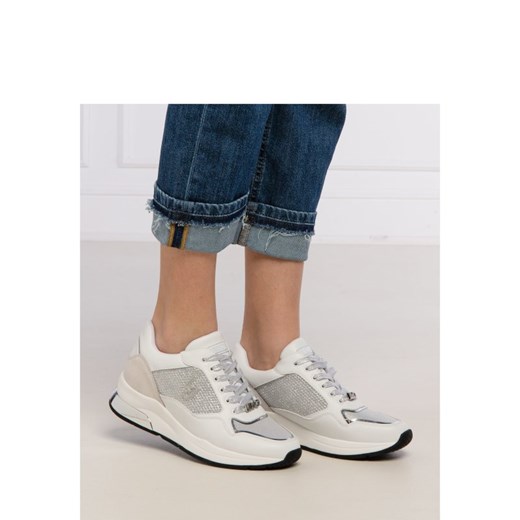 Liu Jo buty sportowe damskie sneakersy białe sznurowane ze skóry na platformie 