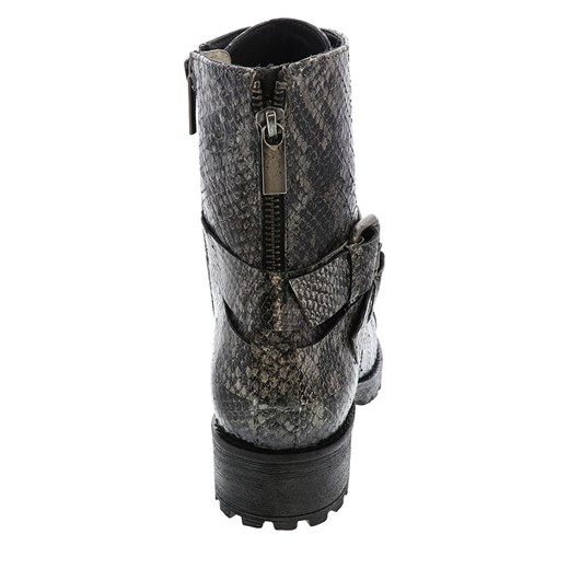 Botki Lazamani skórzane szare w zwierzęcy wzór 