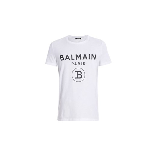 T-shirt męski BALMAIN wielokolorowy z napisami z krótkimi rękawami 