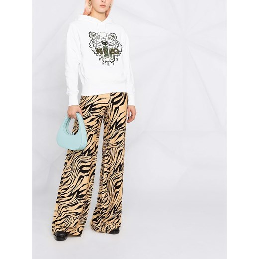 Bluza damska Kenzo z napisami biała krótka bawełniana