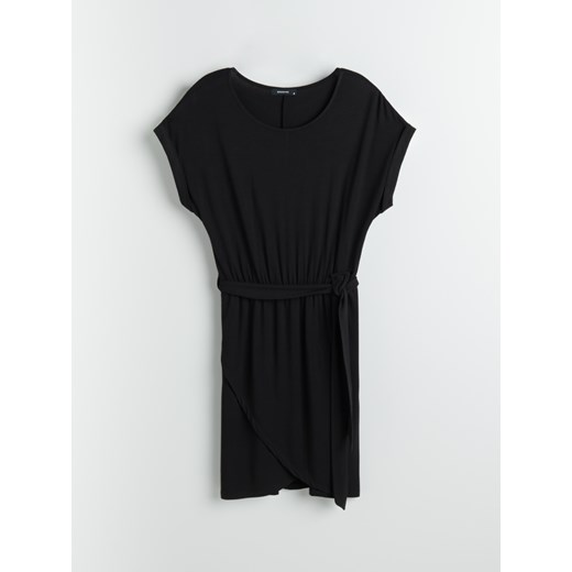 Reserved - Dzianinowa sukienka z wiskozy - Czarny Reserved M okazyjna cena Reserved