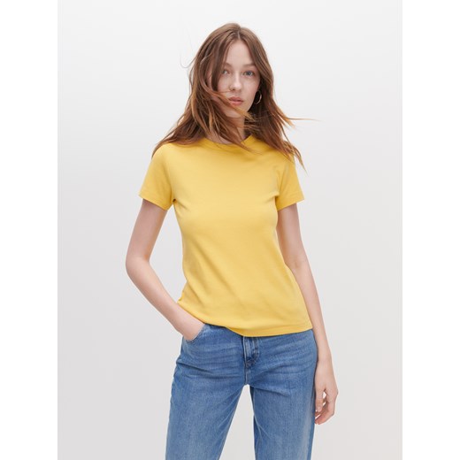 Reserved - Gładki T-shirt - Żółty Reserved S Reserved promocja